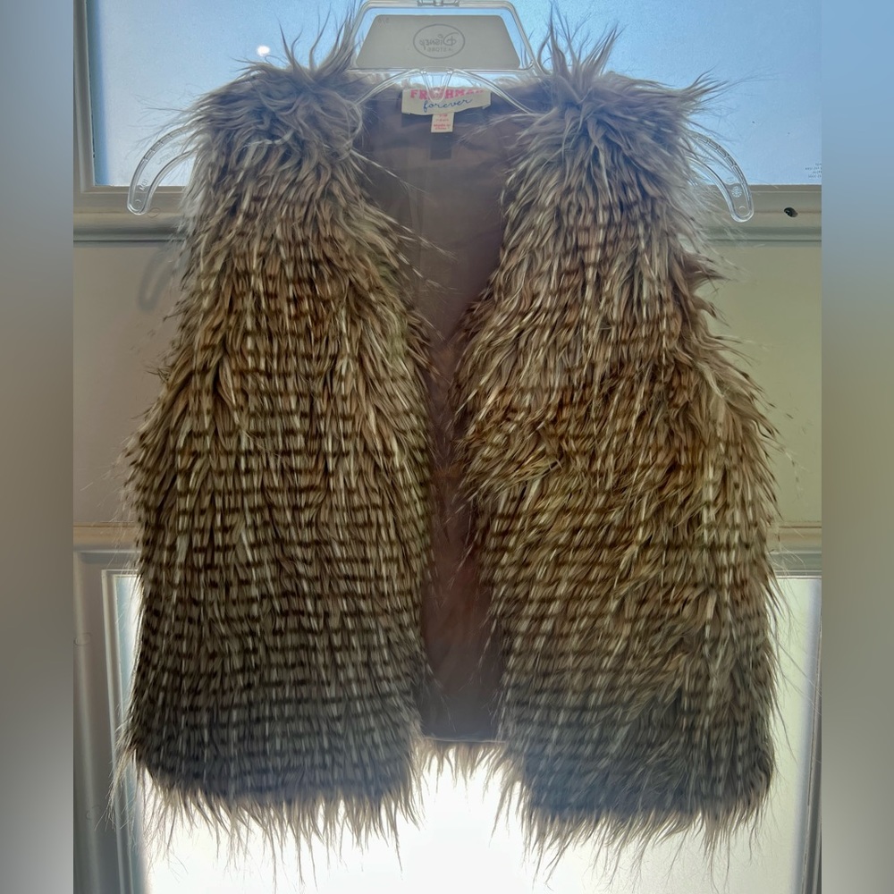 Girls Faux Feather Vest Freshman Forever size 7/8